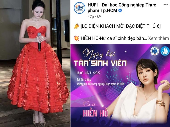 Trường đại học ở TPHCM xin lỗi về việc mời Hiền Hồ về hát